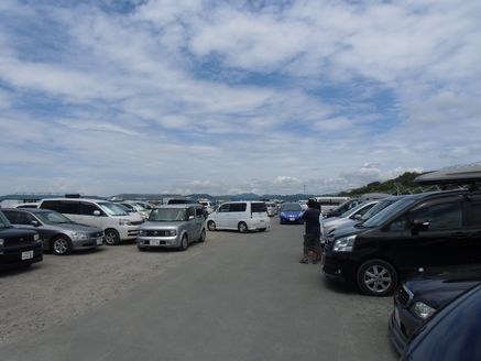 沖ノ島駐車場混雑の状況