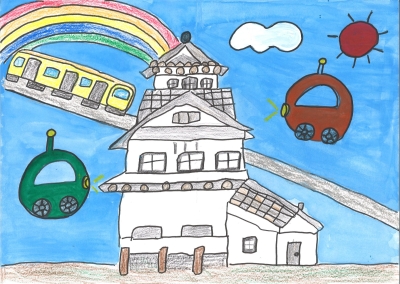 房南小学校 2年 島田旺汰「館山城にモノレールや空飛ぶ車があったらいいな」