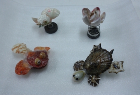 貝殻マグネット作り