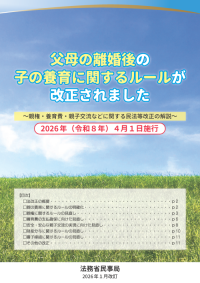 パンフレット「父母の離婚後の子の養育に関するルールが改正されました」